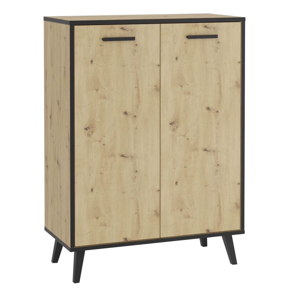 Shoe Organizer Artisan Oak Cupboard 2 Compartments Rectangular
