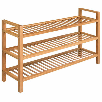 Mode Shoe Rack Solid Oak 2 Tiers Compact & Large