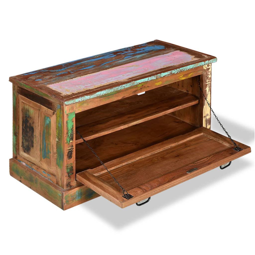 Arc Shoe Storage Bench Multicolor Solid Reclaimed Wood 1 Compartment