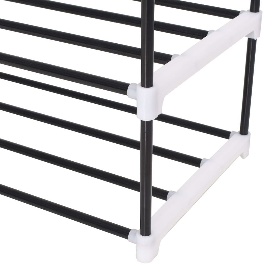 Loft Shoe Rack Black Metal Rectangular 4 Tiers