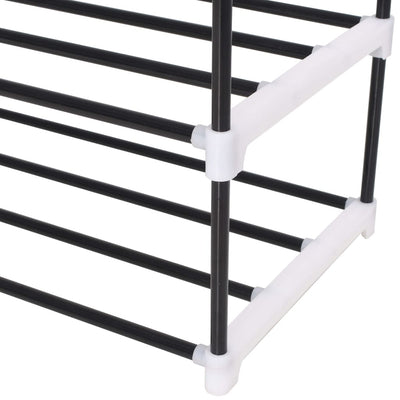 Loft Shoe Rack Black Metal Rectangular 4 Tiers