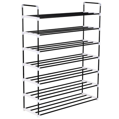 Loft Shoe Rack Black Metal Rectangular 4 Tiers
