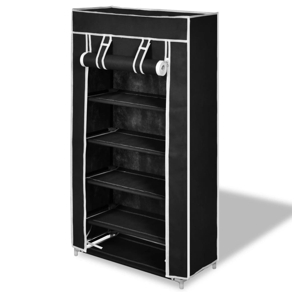 Mode Shoe Rack Fabric & Powder-Coated Steel 6 Tiers Tall & Narrow