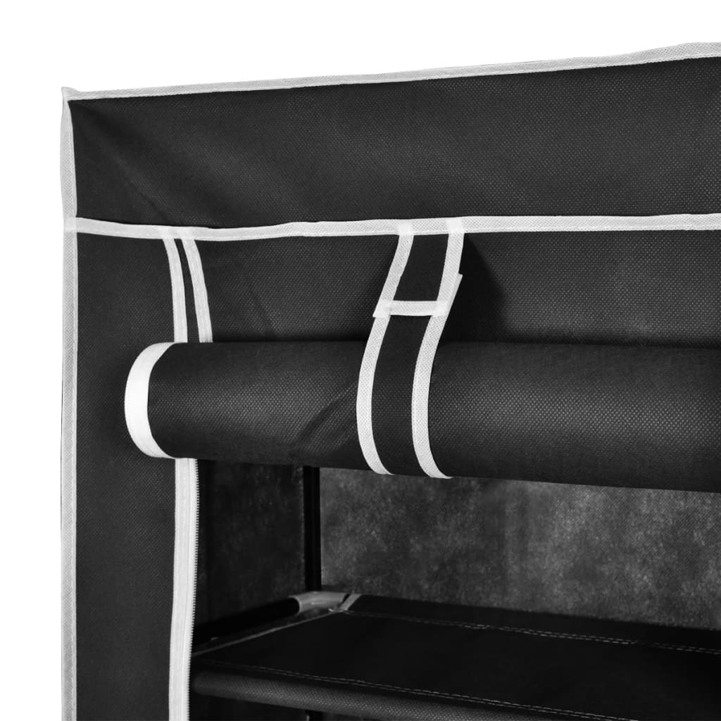 Mode Shoe Rack Fabric & Powder-Coated Steel 10 Tiers Tall & Narrow
