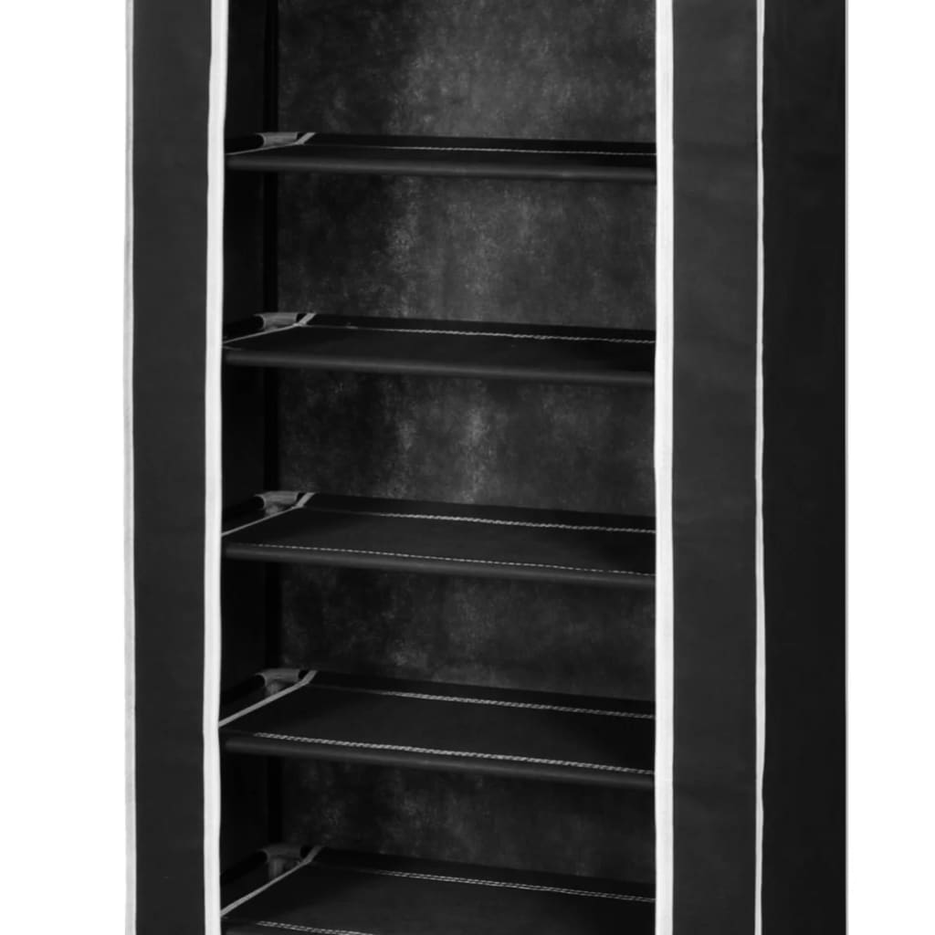 Mode Shoe Rack Fabric & Powder-Coated Steel 10 Tiers Tall & Narrow