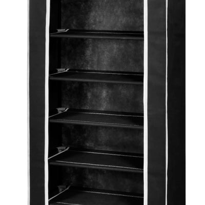 Mode Shoe Rack Fabric & Powder-Coated Steel 10 Tiers Tall & Narrow