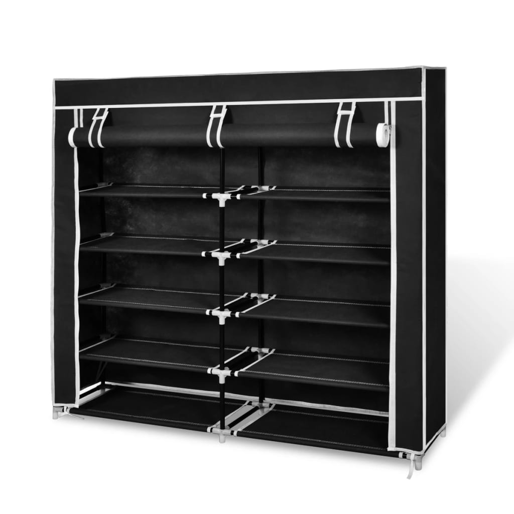 Mode Shoe Rack Fabric & Powder-Coated Steel 10 Tiers Rectangular