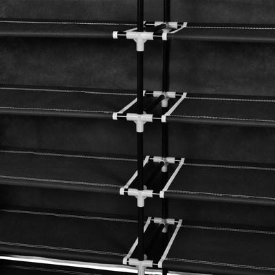 Mode Shoe Rack Fabric & Powder-Coated Steel 10 Tiers Rectangular