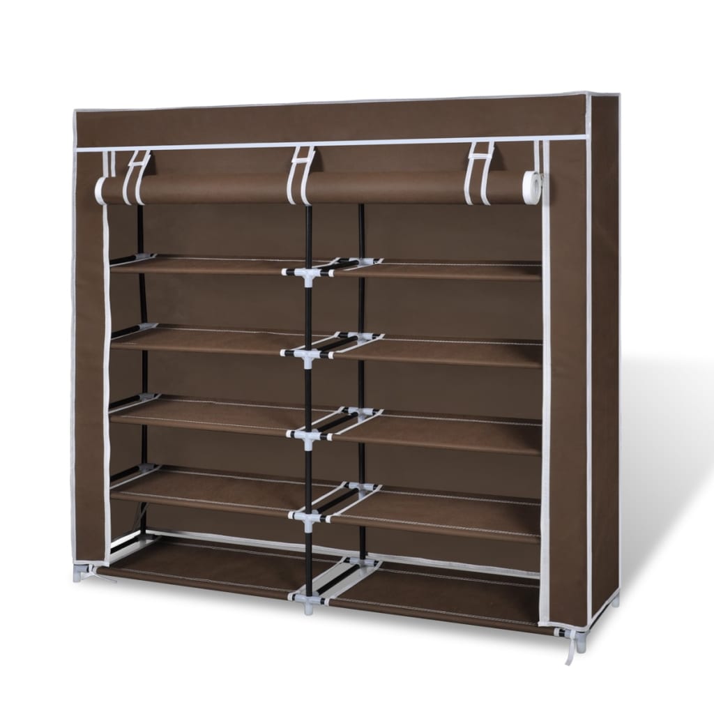 Mode Shoe Rack Fabric & Powder-Coated Steel 10 Tiers Rectangular