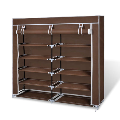 Mode Shoe Rack Fabric & Powder-Coated Steel 10 Tiers Rectangular