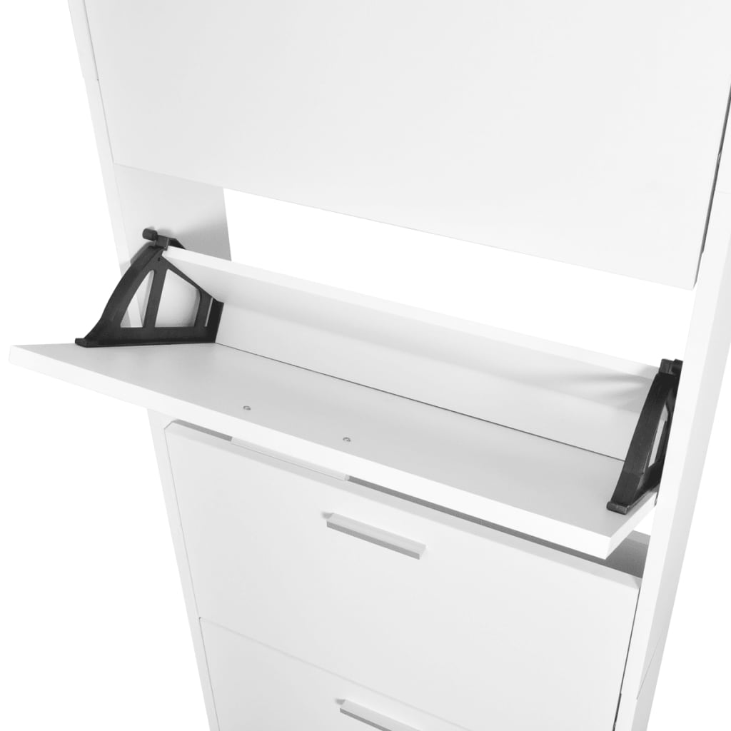Loft Shoe Cabinet Smoked Oak Aluminium Alloy 5 Compartments Tall & Narrow