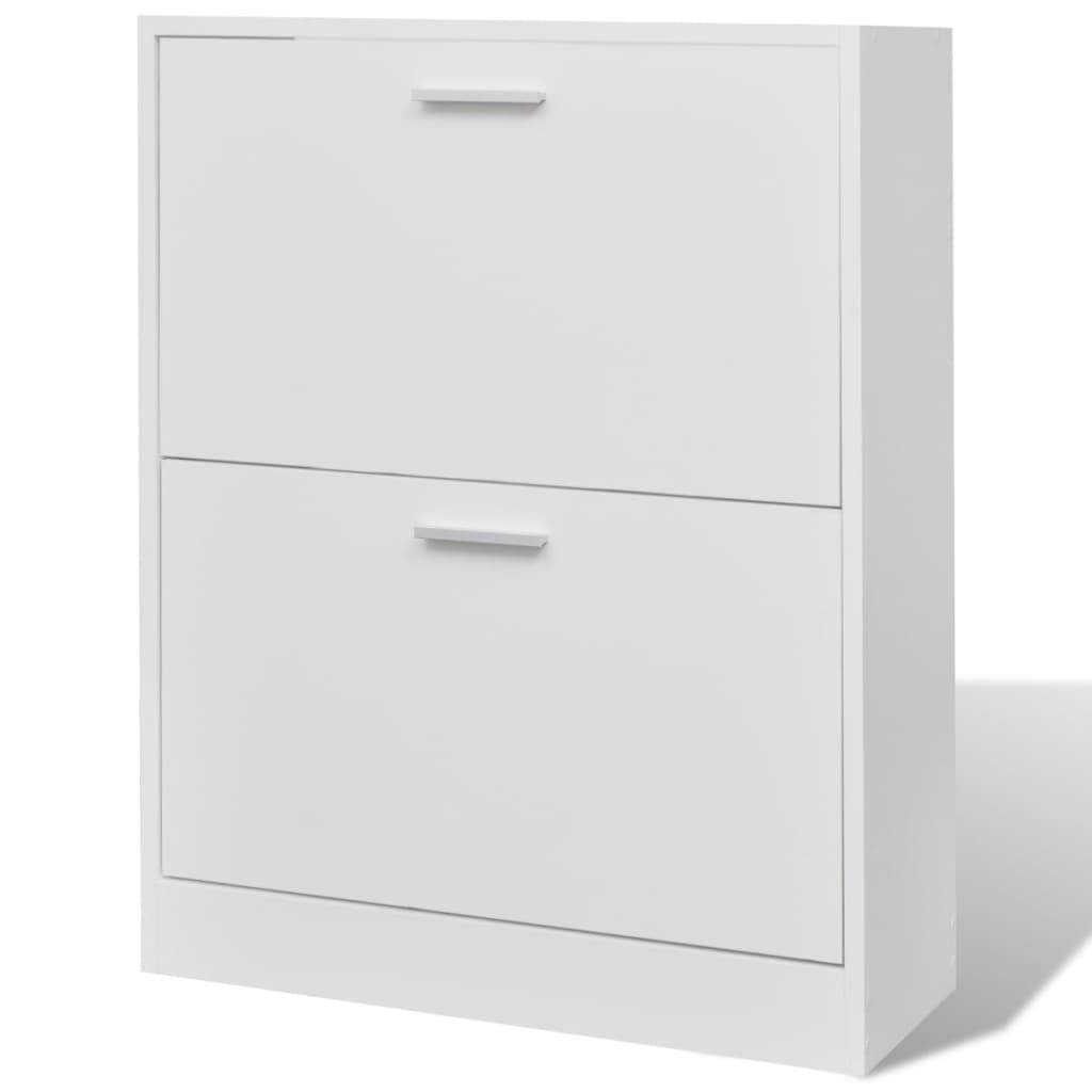 Loft Shoe Cabinet Engineered Wood 2 Drop-Down Drawers Compact