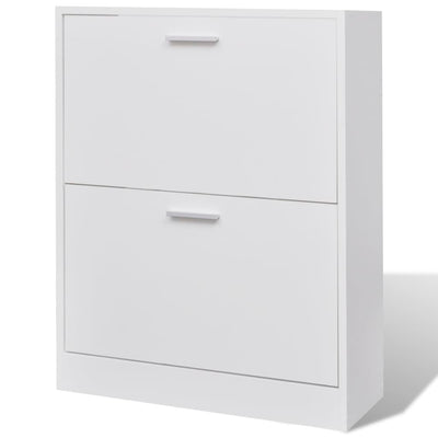 Loft Shoe Cabinet Engineered Wood 2 Drop-Down Drawers Compact