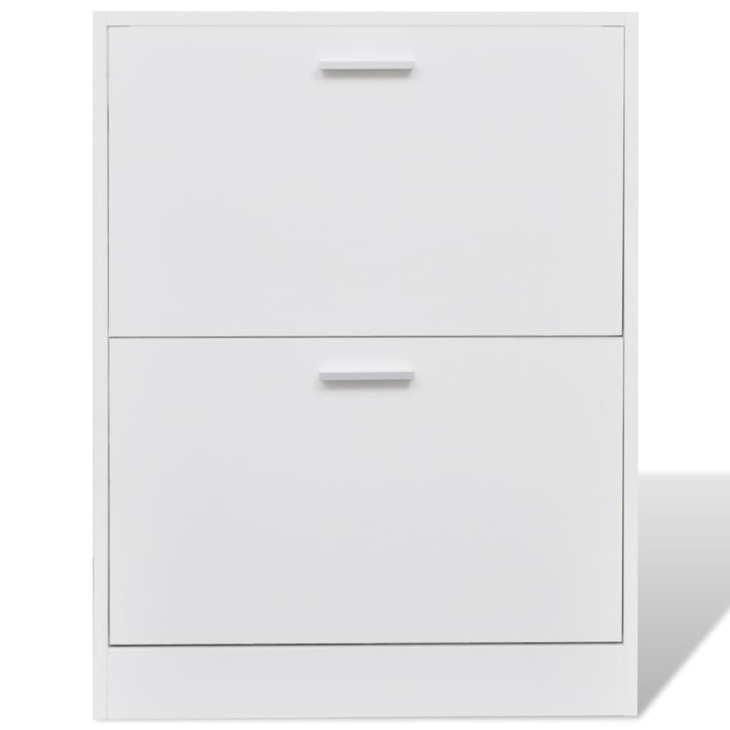 Loft Shoe Cabinet Engineered Wood 2 Drop-Down Drawers Compact