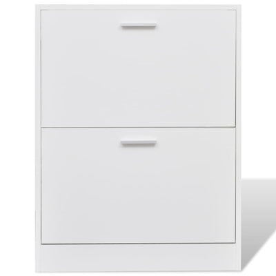 Loft Shoe Cabinet Engineered Wood 2 Drop-Down Drawers Compact