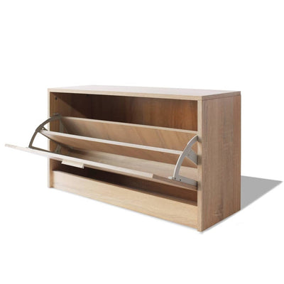 Freya Shoe Rack Oak 1 Compartment Wide & Deep