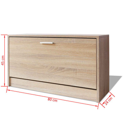 Freya Shoe Rack Oak 1 Compartment Wide & Deep