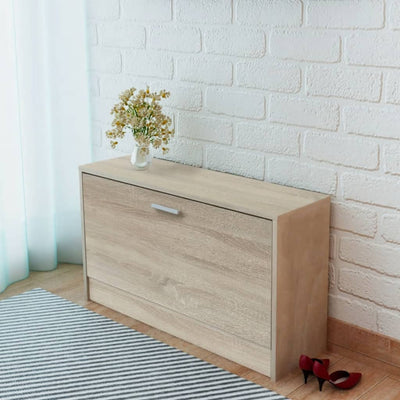 Freya Shoe Rack Oak 1 Compartment Wide & Deep