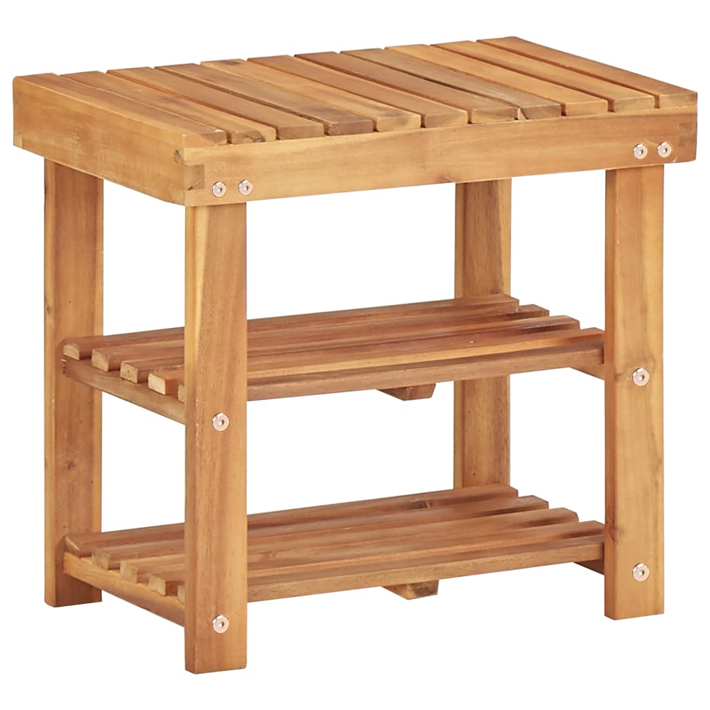 Mode Shoe Rack Natural Solid Acacia Compact 3 Tiers