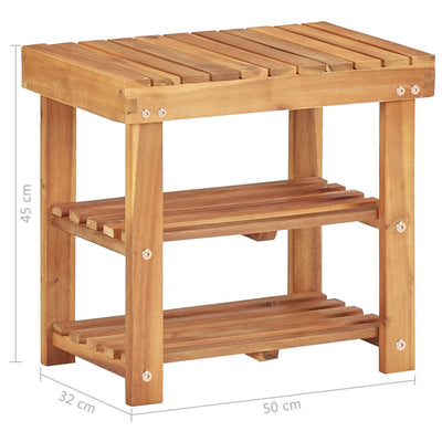 Mode Shoe Rack Natural Solid Acacia Compact 3 Tiers