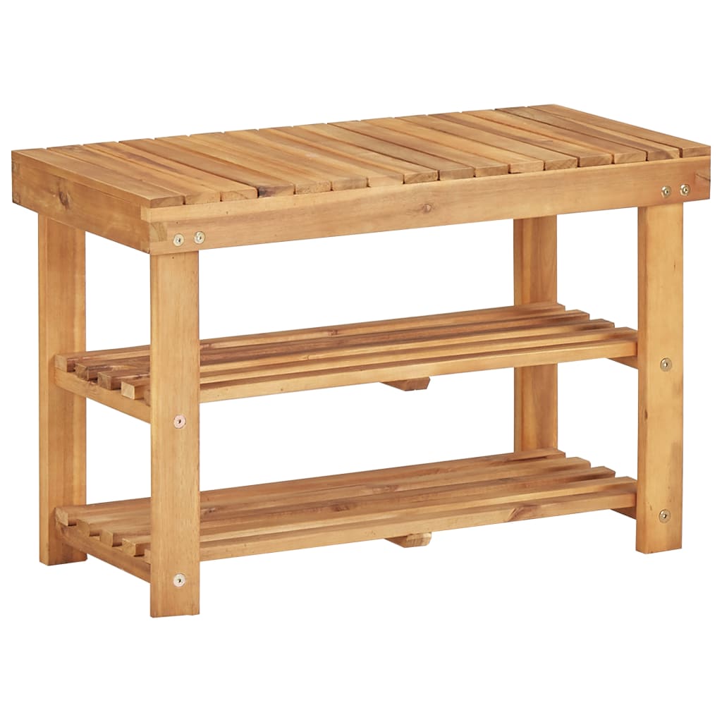 Mode Shoe Rack Natural Solid Acacia Compact 3 Tiers