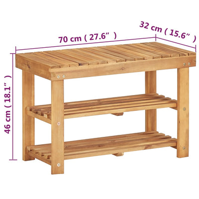 Mode Shoe Rack Natural Solid Acacia Compact 3 Tiers