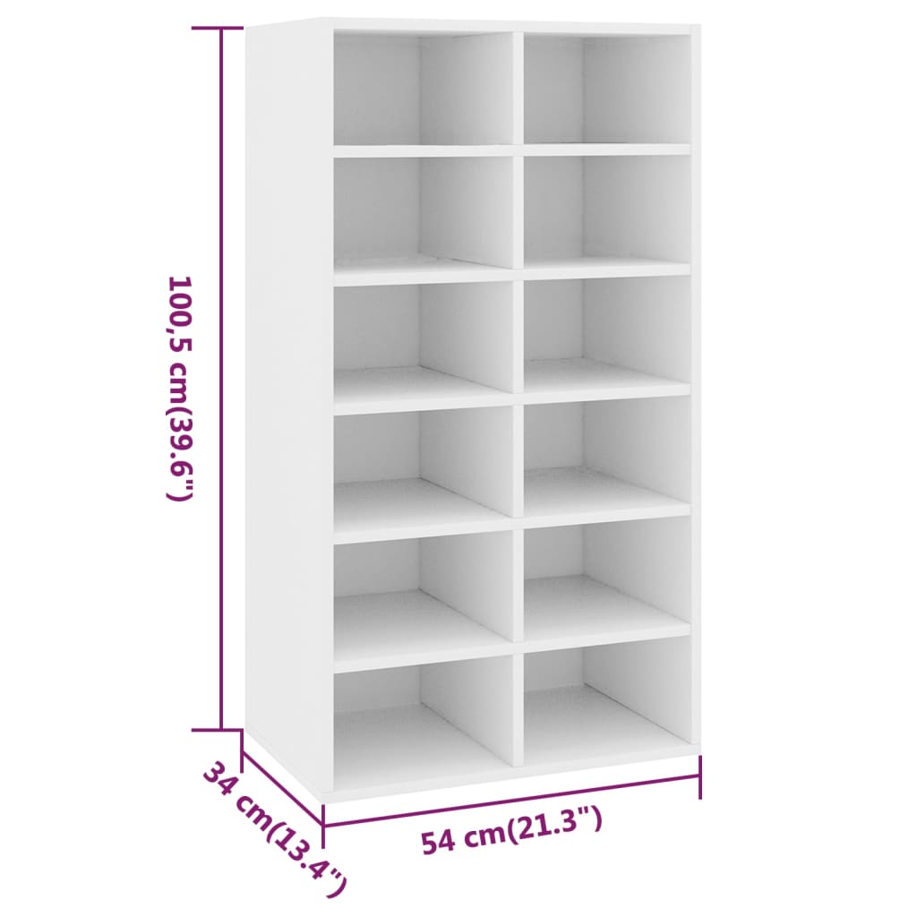 Shoe Rack Sonoma Oak 12 Compartments Tall