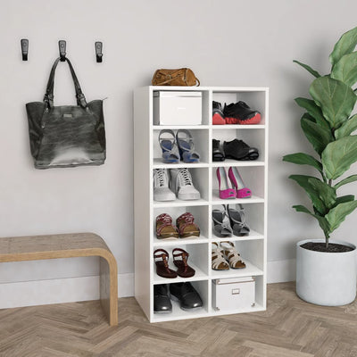 Shoe Rack Sonoma Oak 12 Compartments Tall