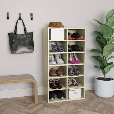 Shoe Rack Sonoma Oak 12 Compartments Tall
