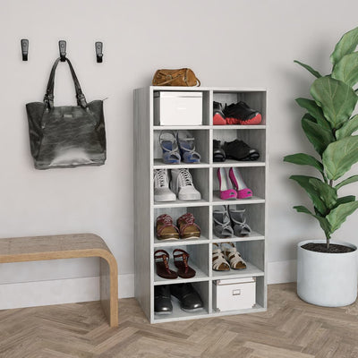 Shoe Rack Sonoma Oak 12 Compartments Tall