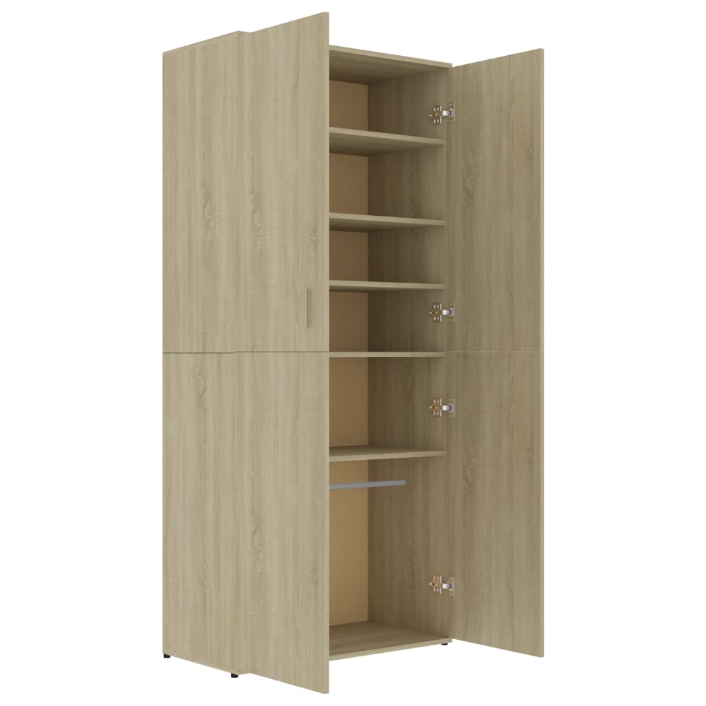 Shoe Cabinet Sonoma Oak Tall 4 Compartments