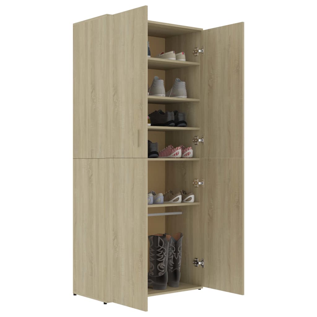 Shoe Cabinet Sonoma Oak Tall 4 Compartments