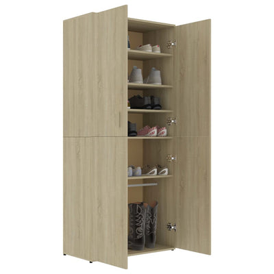 Shoe Cabinet Sonoma Oak Tall 4 Compartments