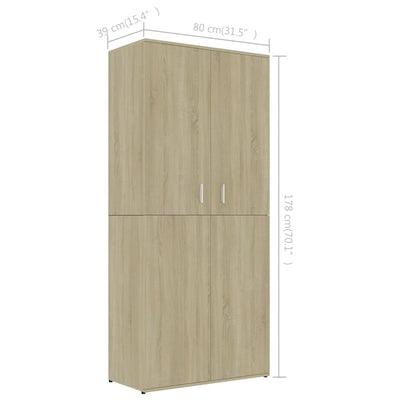 Shoe Cabinet Sonoma Oak Tall 4 Compartments