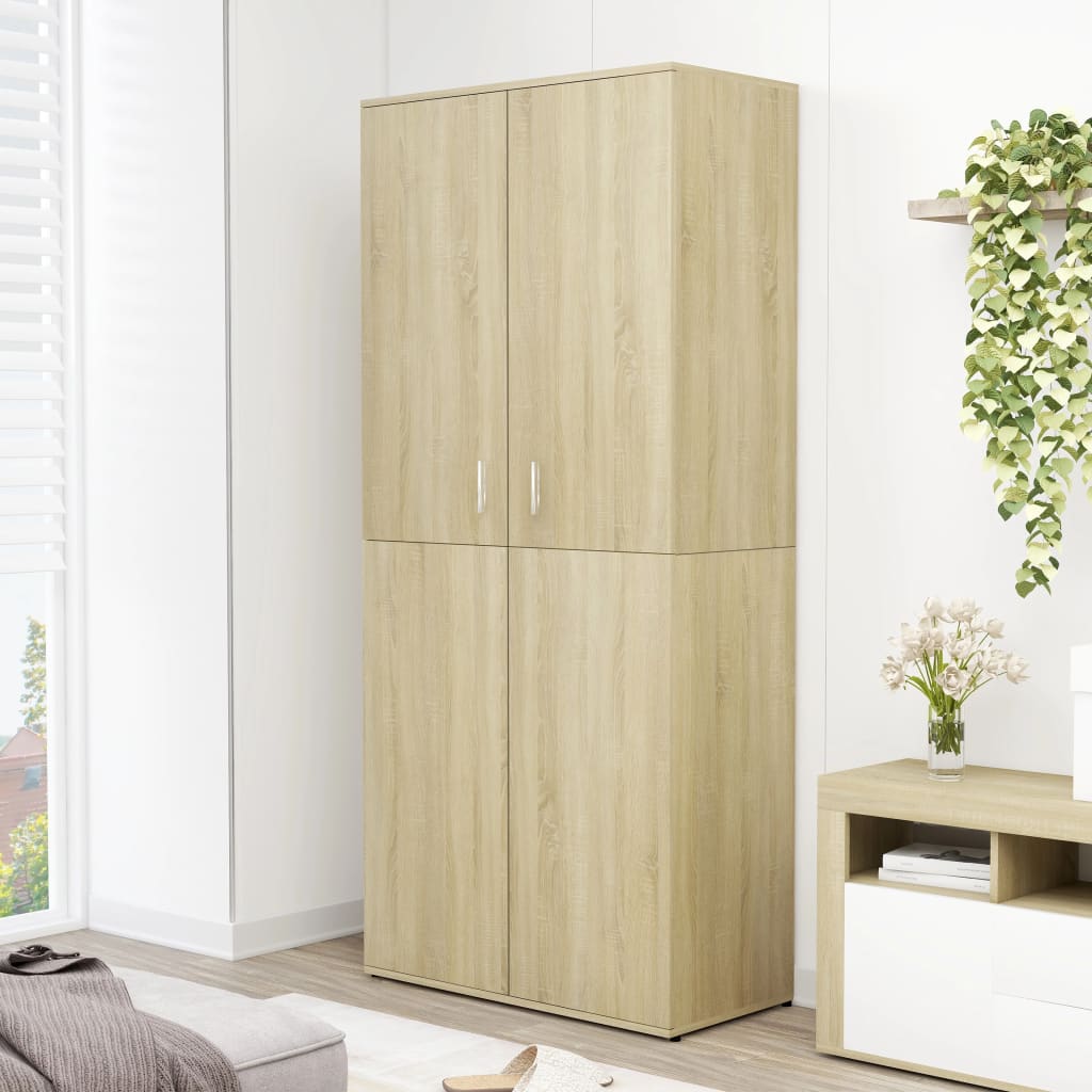 Shoe Cabinet Sonoma Oak Tall 4 Compartments