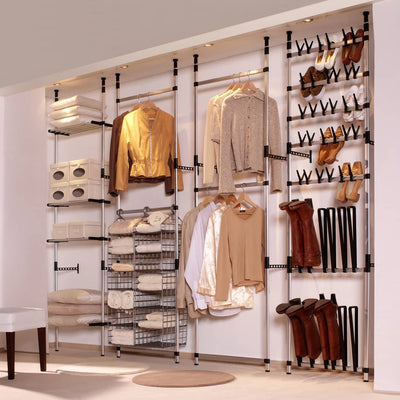 Shoe Rack Silver & Black Aluminum