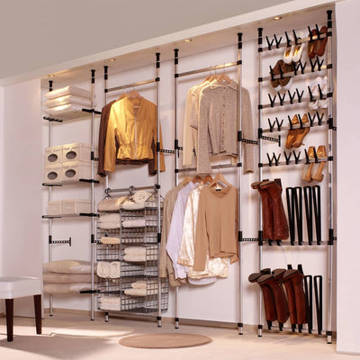 Shoe Rack Silver & Black Aluminum