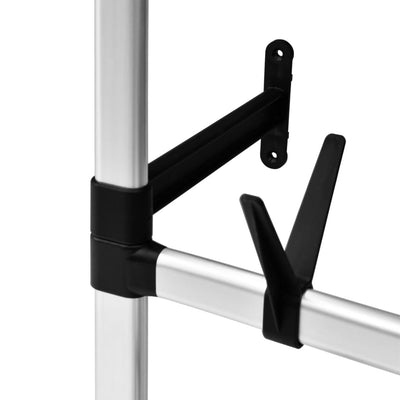 Shoe Rack Silver & Black Aluminum