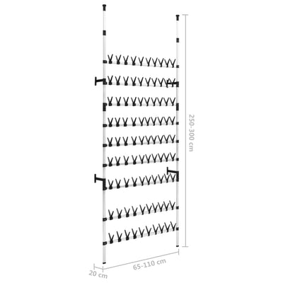 Shoe Rack Silver & Black Aluminum