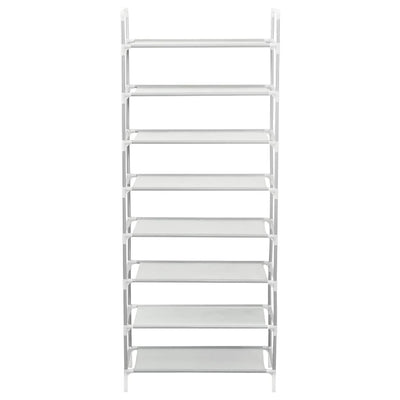 Shoe Rack Silver Metal & Non-Woven Fabric 8 Tiers