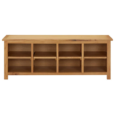 Shoe Rack Natural Solid Oak 8 Compartments Rectangular