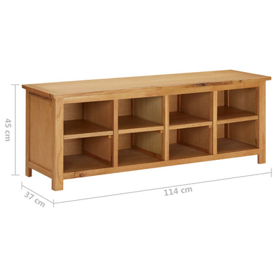 Shoe Rack Natural Solid Oak 8 Compartments Rectangular