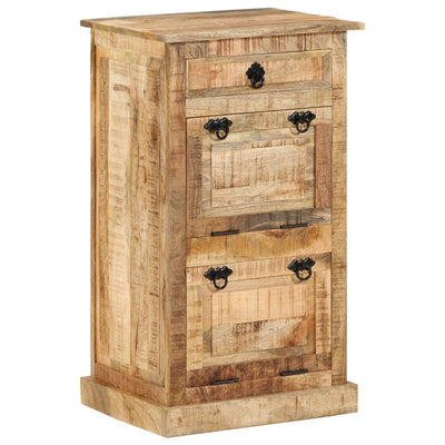 Shoe Cabinet Solid Walnut 3 Compartments Rectangular