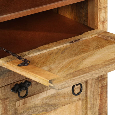 Shoe Cabinet Solid Walnut 3 Compartments Rectangular
