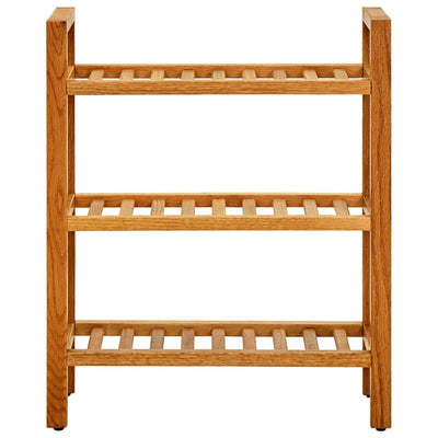 Shoe Rack Natural Solid Oak 3 Tiers