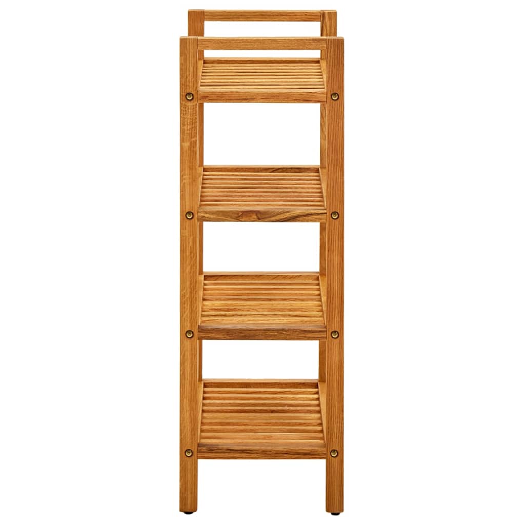 Shoe Rack Natural Solid Oak 4 Tiers