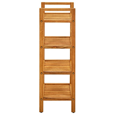 Shoe Rack Natural Solid Oak 4 Tiers