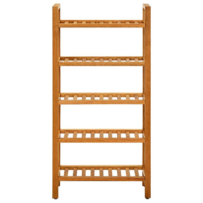 Shoe Rack Natural Solid Oak 5 Tiers