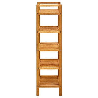 Shoe Rack Natural Solid Oak 5 Tiers