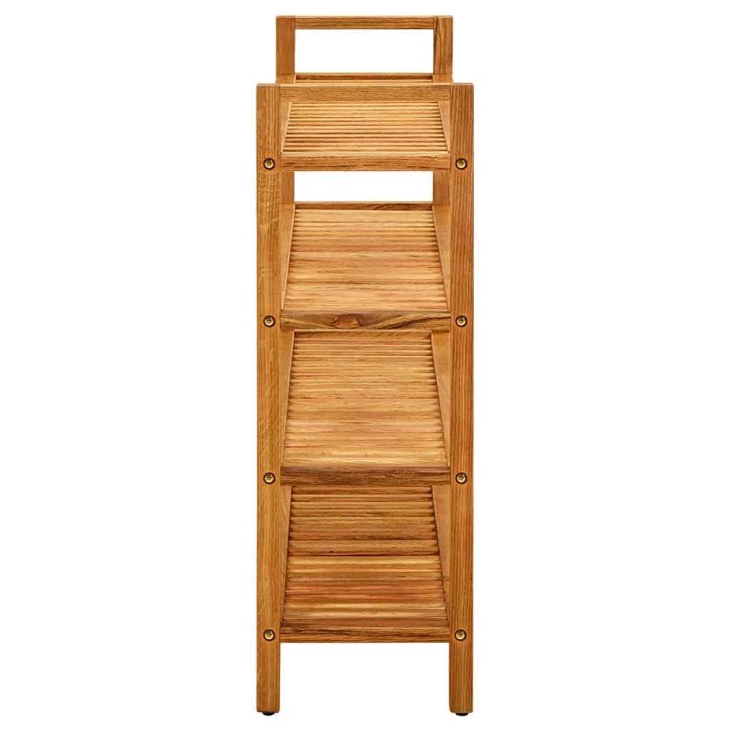 Shoe Rack Natural Solid Oak 4 Tiers